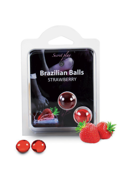 2 Huiles de massage à la fraise Brazilian Balls