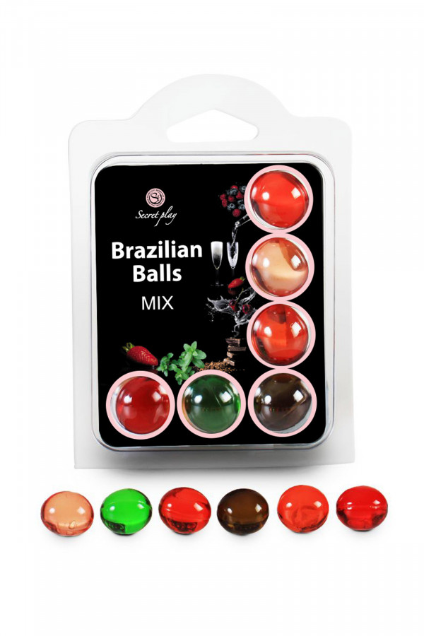 Assortiment de 6 huiles de massage Brazilian Balls Mix