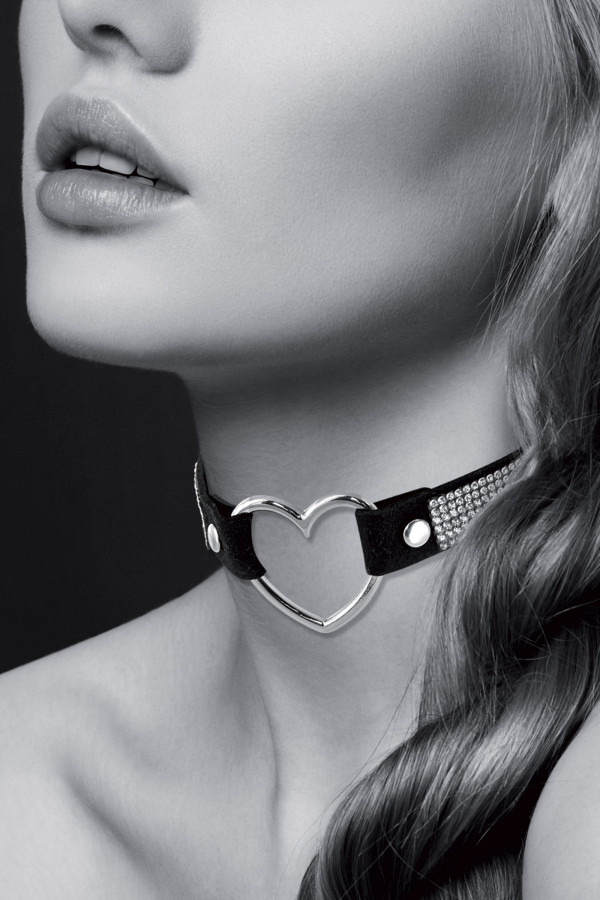 Collier Ras de Cou en Strass et Cœur - Bijoux Sexy