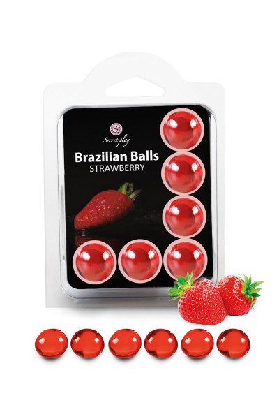 6 Huiles de massage à la fraise Brazilian Balls