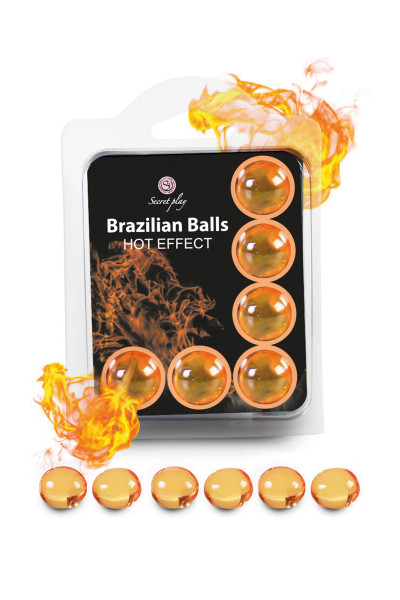6 Huiles de massage à effet chauffant Brazilian Balls Hot Effect
