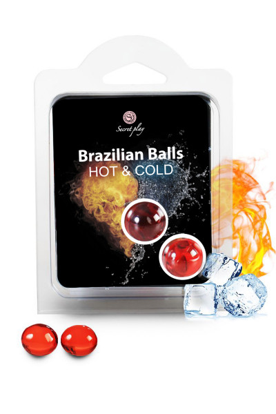 2 Huiles de massage effet chaud & froid Brazilian Balls Hot & Cold