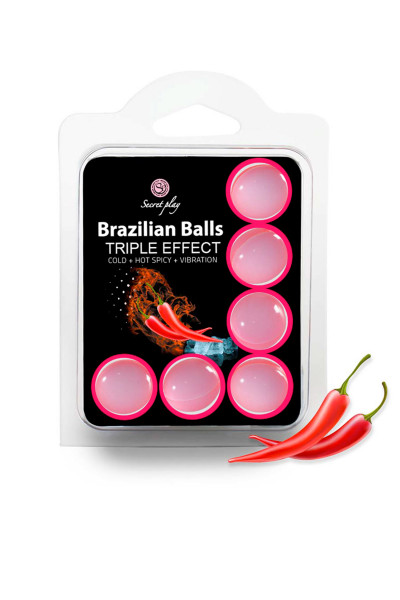 6 Huile de massage à triple effets Brazilian Balls