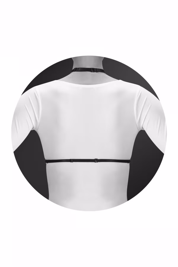 Harnais fétichiste : harnais noir lanière élastique