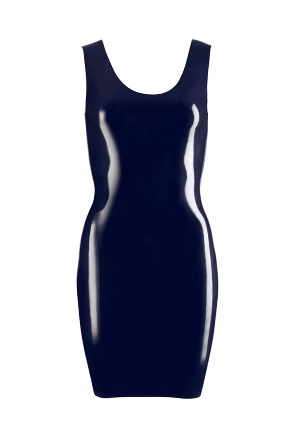 Robe courte sans manche en latex pas chère