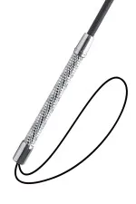 Cravache effet cuir avec poignée à strass