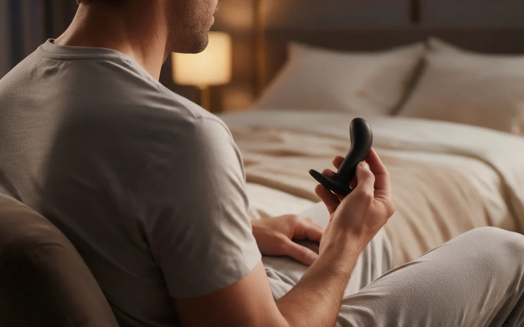 Homme découvrant le plaisir prostatique avec un stimulateur de prostate