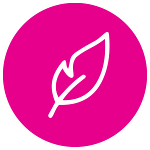 Icône plume illustrant le toucher silicone doux et la finition lisse du stimulateur clitoridien Yoba Rosy
