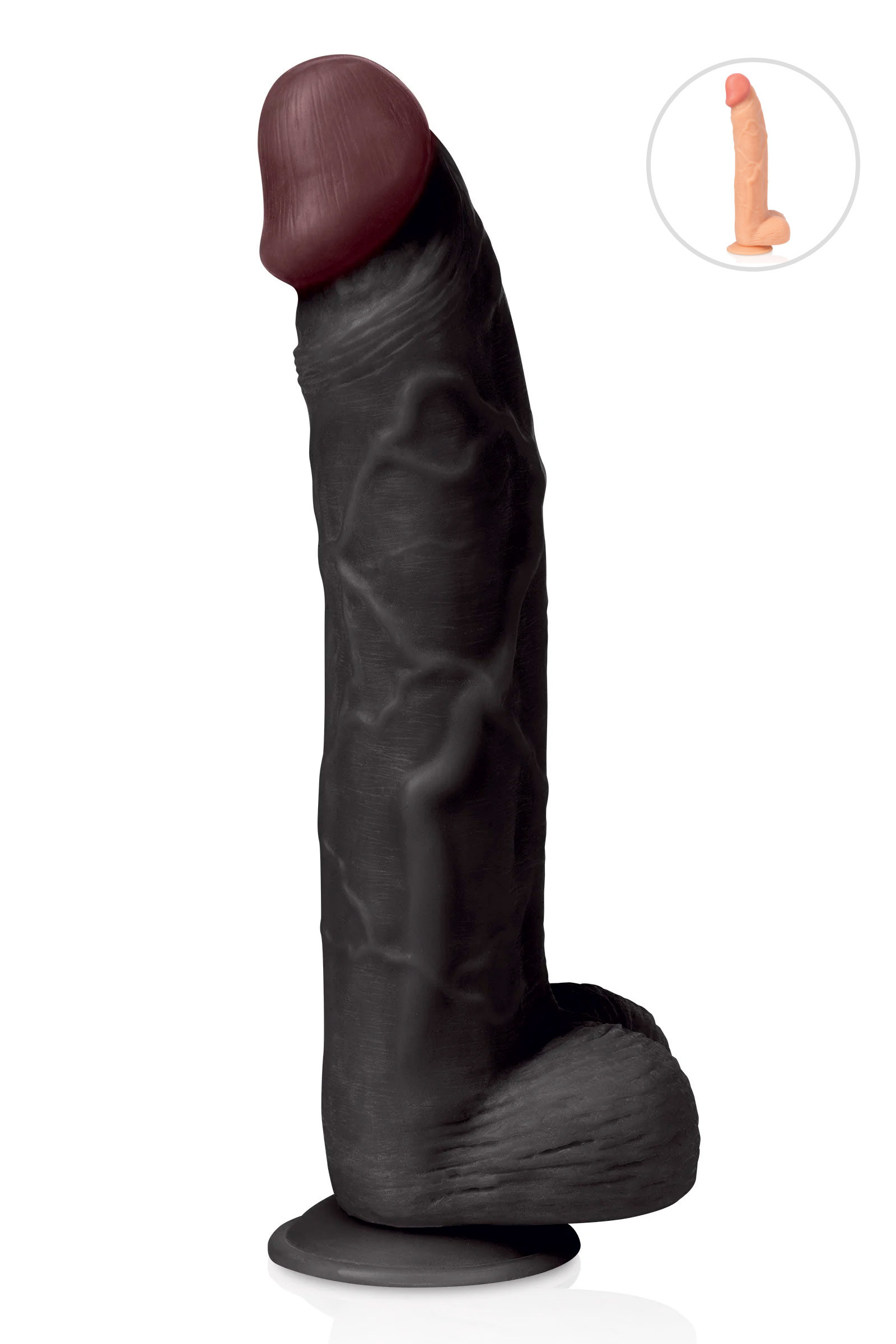 Gode réaliste géant noir : sextoys de 34.5cm